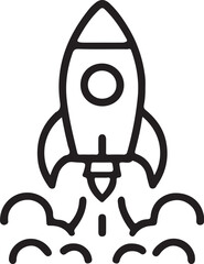 Launching a Startup Rocket Icon Illustration