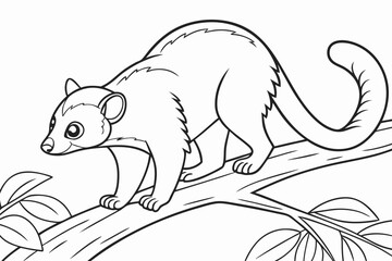 coloring page line art the kinkajou black vector