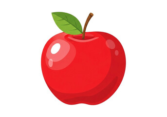 A bright red apple, positioned centrally in the image