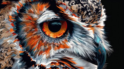 Hipster Owl Wearing Glasses and a Red Flannel Shirt