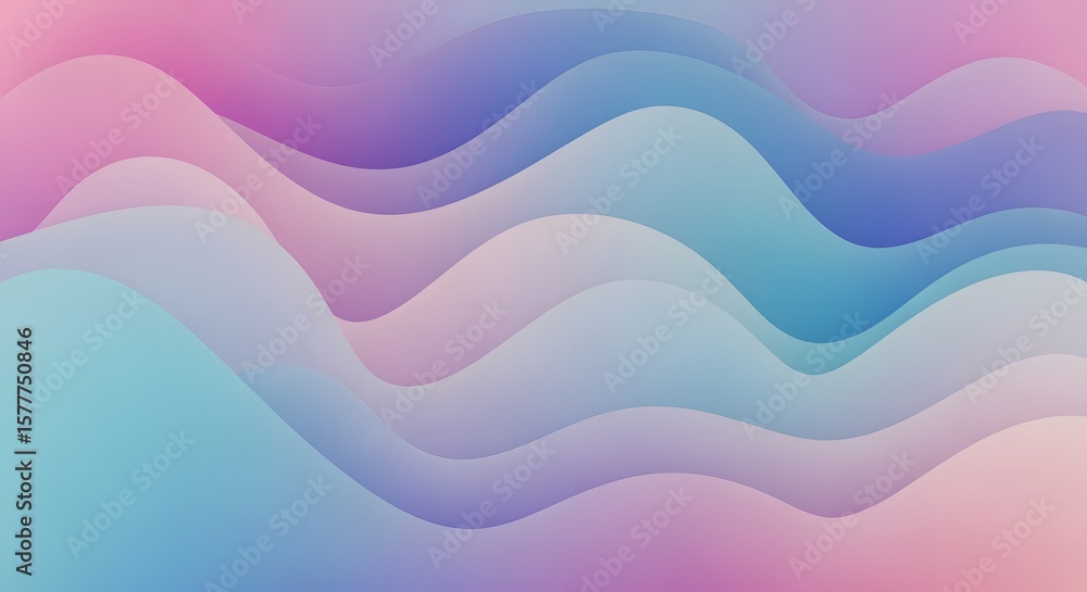 Aufkleber abstract background with pastel colors and wavy shapes layered to create a smooth gradient effect