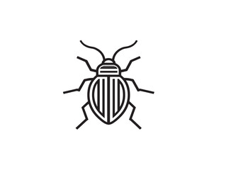 Elegant line art bug icon illustration pack