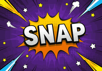 Comic Book Snap Text Effect   Pop Art Sound Bubble   Cartoon Explosion Caption   Comic Style Typography   Onomatopoeia Vector Design   © Backdrop Bliss