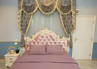 vintage Luxury bed isolated on white background. This has clipping path.