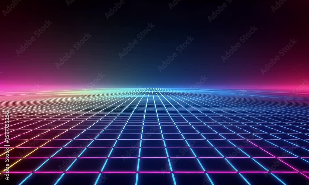 Aufkleber abstract digital line background with glowing dots and lines forming an illuminated gradient of blue