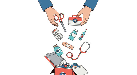 Essential Medical Supplies Gathered for a Comprehensive First Aid Kit