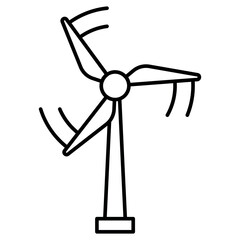 Wind Energy Icon - Flat design icon of a wind turbine symbolizing clean energy.