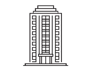 Simple modern outline building icon illustration