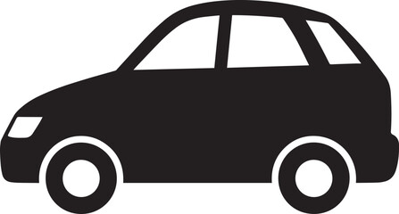 Black Car Silhouette Vector Format – Minimal Auto Icon Design
