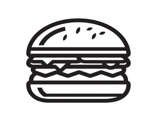 2D vector burger icon with elegant clean lines