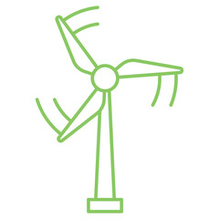Wind Energy Icon - Flat design icon of a wind turbine symbolizing clean energy.