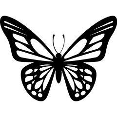 Black and Yellow Butterfly Illustration | Tropical Insect Clipart | Colorful Winged Bug Drawing | Nature Wildlife Art | Exotic Garden Design

