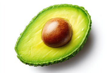 Close-up of a ripe avocado half.