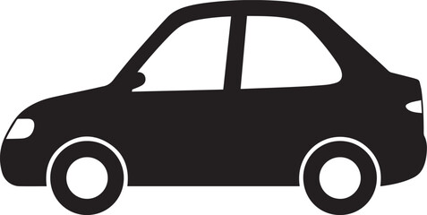Black Car Silhouette Vector Format – Minimal Auto Icon Design