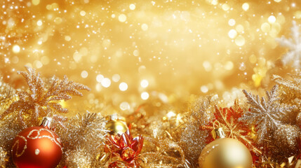 Christmas Gift Boxes Background with Holiday Sparkle.eautifully Wrapped Christmas Gift Box.