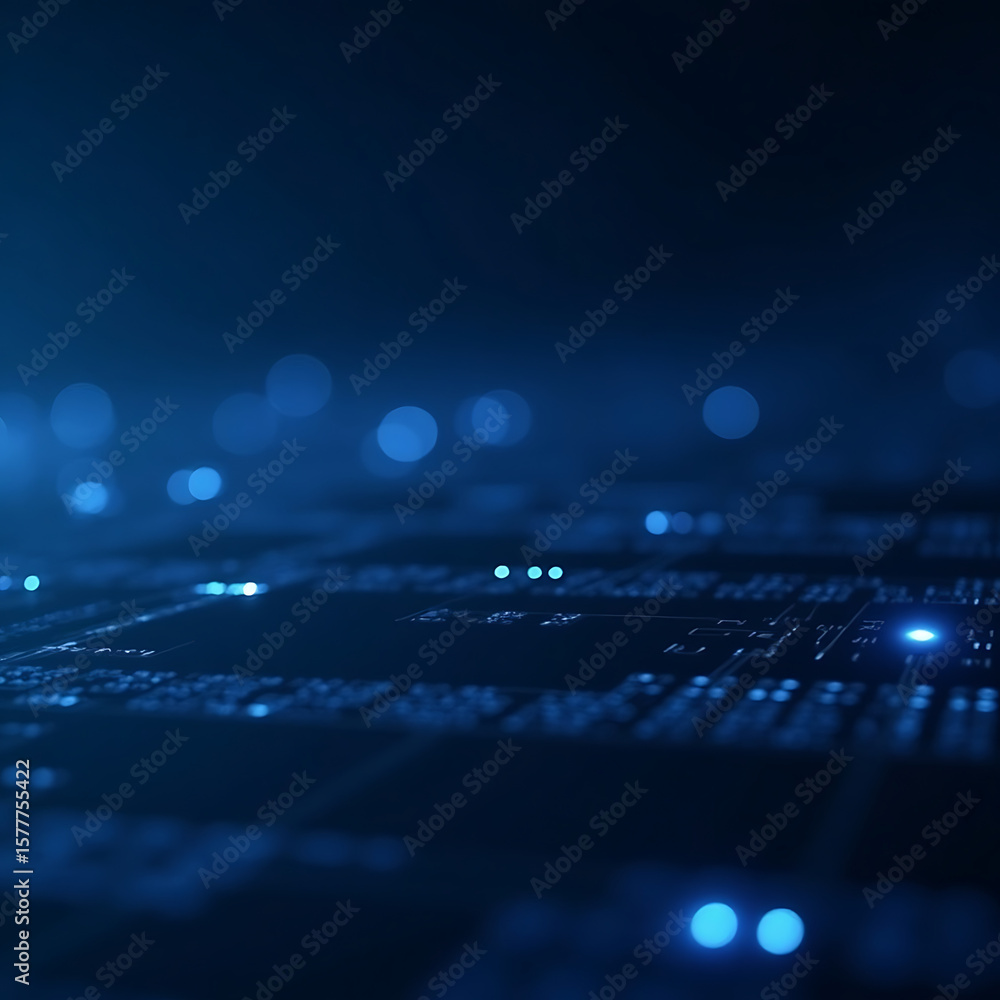 Poster abstract blue background with digital light rays, perfect for technology and data communication conc