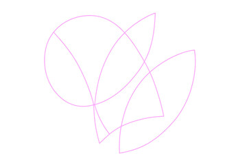 Obraz premium Pink overlapping arcs form abstract shapes on a transparent background, ideal for modern and minimalist designs