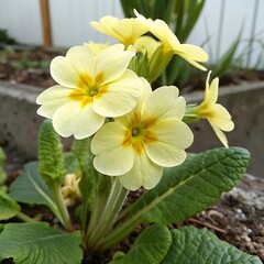 Fototapeta premium Close up primose flower Pretty summer background