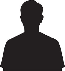 Vector art of mans silhouette isolated on a plain transparent background