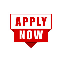 Apply Now Red Vector Badge