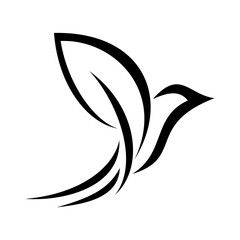leaf bird logo vector