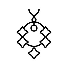 Decorative ornament with stars and circles in minimal style for Christmas  