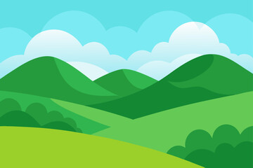 Fototapeta premium Clean Green Hills for Eco Themed Background Design