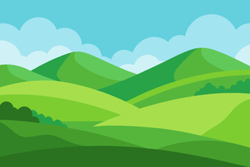 Fototapeta premium Clean Green Hills Nature Background for Eco Theme
