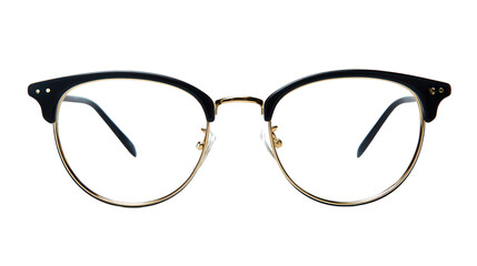 Fototapeta premium Pair of eyeglasses background isolated on a Transparent background, PNG file.