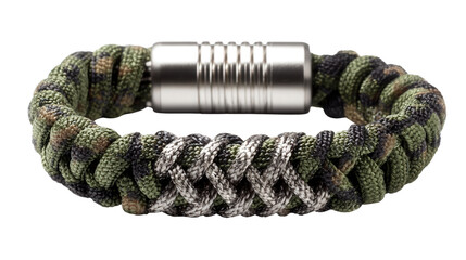 Paracord bracelet survival tool background isolated on a Transparent background, PNG file.
