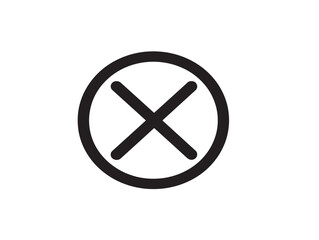 Obraz premium Flat vector cancel icon in line art style