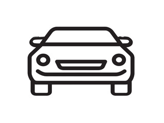 Clean car icon in elegant 2D vector style