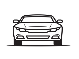 Minimalist outlined car icon for automotive design