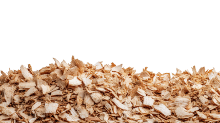 Recycled wood chips background isolated on a Transparent background, PNG file.