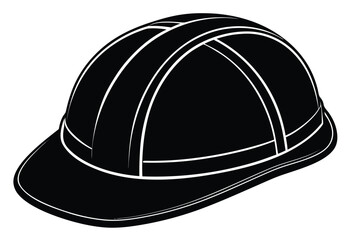 Fototapeta premium Labor helmet icon silhouette vector flat design safety construction hard hat illustration