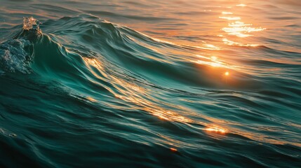 Ocean Surface Abstract Texture With Sun Reflection.