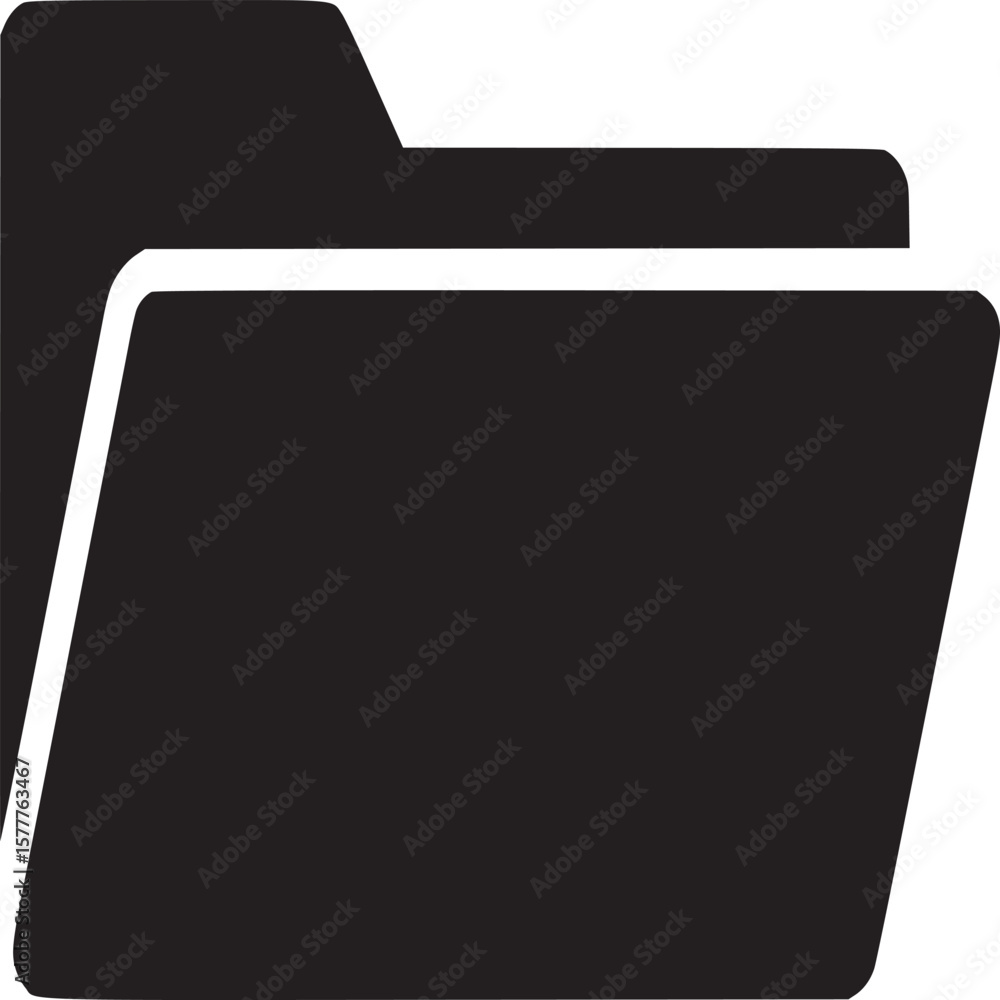 Poster black folder icon vector illustration for document management and file organization design element