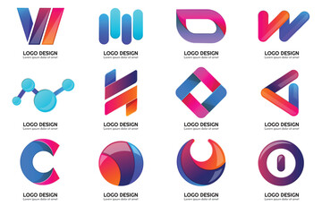 Modern Shapes Logo's , Tech Logo's , Unique Logo's.