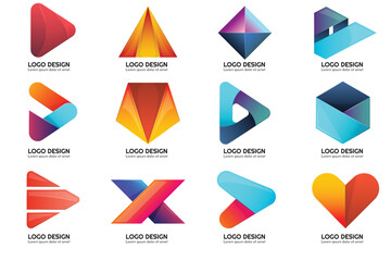 Modern Shapes Logo's , Tech Logo's , Unique Logo's.