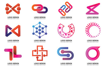 Modern Shapes Logo's , Tech Logo's , Unique Logo's.