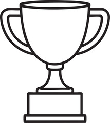 Classic Outline Drawing of a Champion Trophy Cup
