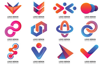 Modern Shapes Logo's , Tech Logo's , Unique Logo's.