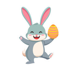 Obraz premium Easter Bunny with Easter Egg Isolated on a Transparent Background 