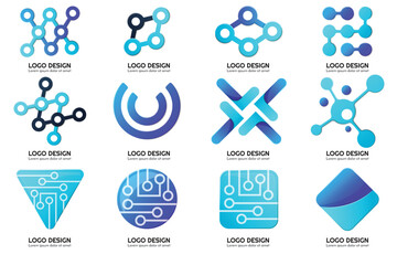 Modern Shapes Logo's , Tech Logo's , Unique Logo's.