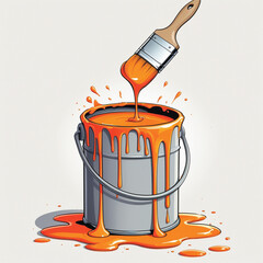 paint can and brush