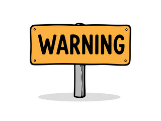 Alert, risk signhand drawn icon set. Caution, warning