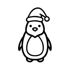 A cute cartoon snowman with a hat celebrates a happy Christmas holiday in the cold winter snow