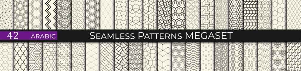 seamless geometric arabic pattern set, islamic background 