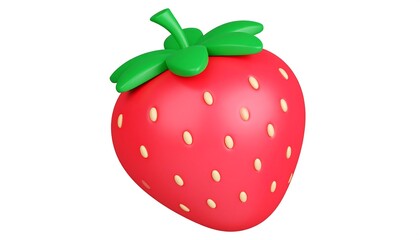Cartoon strawberry on white background