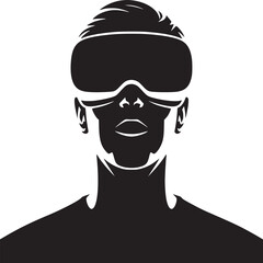Man wearing vr headset vector illustration for metaverse technology and virtual reality concept design